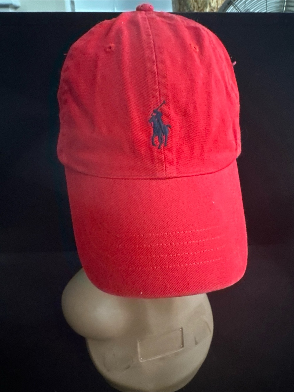 Polo Ralph Lauren Classic Chino Baseball Cap Red Strapback Dad Hat Blue Pony OS